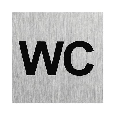 Aluminium Türschild " WC " 60x60mm