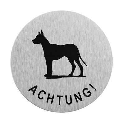 Aluminium Türschild " Achtung Hund " Ø75mm