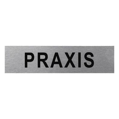 Aluminium Türschild " Praxis " 160x40mm