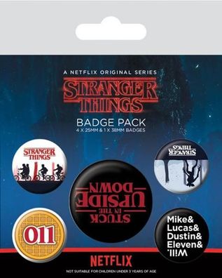 Stranger Things Ansteck-Buttons 5er-Pack Upside Down