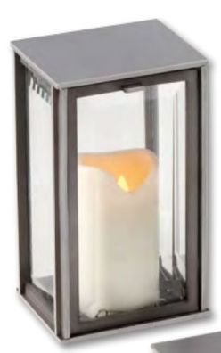 Grablampe aus Aluminium natur Grablaterne Grablicht Grabschmuck Grableuchte