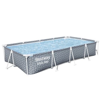 Steel Pro™ Frame Pool ohne Pumpe 366 x 201 x 66 cm, Blattform-Design, eckig