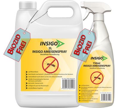 INSIGO 2L + 750ml Ameisenspray Ameisenmittel gegen Ameisen Bekämpfung