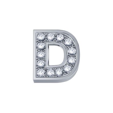 FRAU ORO - DCHF3319D - Buchstabenelement in Weißgold und Diamanten