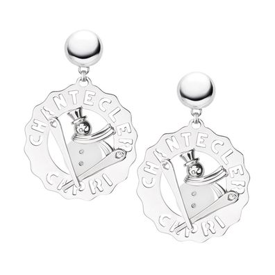 Chantecler - Frau - C.33701 - Silber -Logo -Ohrringe mit Diamanten