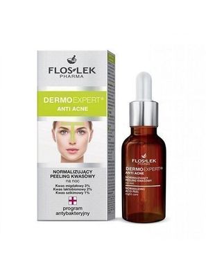 Flos-Lek Dermo Expert Anti-Akne Nachtpeeling - Normalisierende Wirkung, 30ml