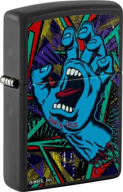 ZIPPO schwarz Santa Cruz Artist Hand 60006414 Black Light Feuerzeug Benzin