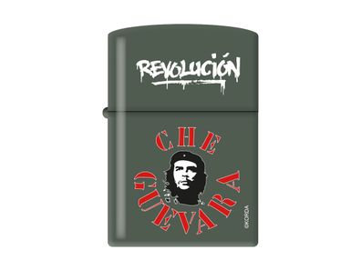 Zippo Che Guevara Benzinfeuerzeug - Revolutionäres Design in Grün Matt