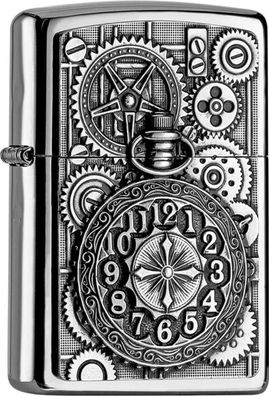 Zippo Feuerzeug Pocket Watch chrom Sturmfeuerzeug Benzin