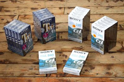 Set: 22x Video Kassetten VHS Sony TDK 240 eingeschweißt unbespielt leer Neu Konvolut