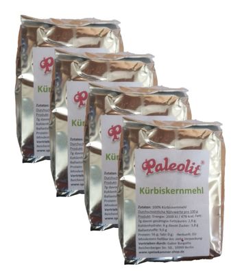 4 x 500g Kürbiskernmehl teilentölt glutenfrei vegan 56% Protein