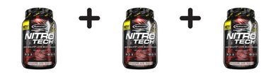 3 x Muscletech Performance Series Nitro-Tech (2lbs) Cookies and Cream