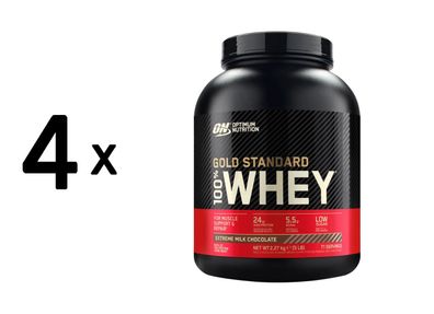 4 x Optimum Nutrition 100% Whey Gold Standard (5lbs) Extreme Milk Chocolate