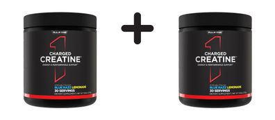 2 x Rule1 R1 Charged Creatine (30 Serv) Blue Razz Lemonade