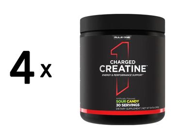 4 x Rule1 R1 Charged Creatine (30 Serv) Sour Candy