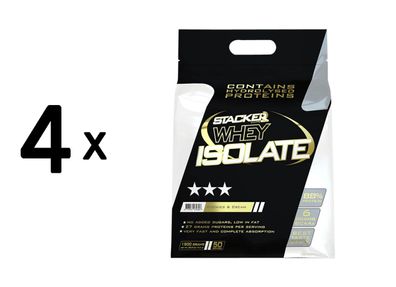 4 x Stacker2 Whey Isolate (1500g) Cookies and Cream