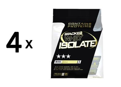 4 x Stacker2 Whey Isolate (750g) Vanilla