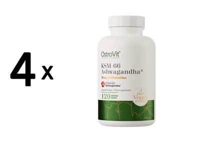 4 x OstroVit KSM-66 Ashwagandha (120 Caps) Unflavoured