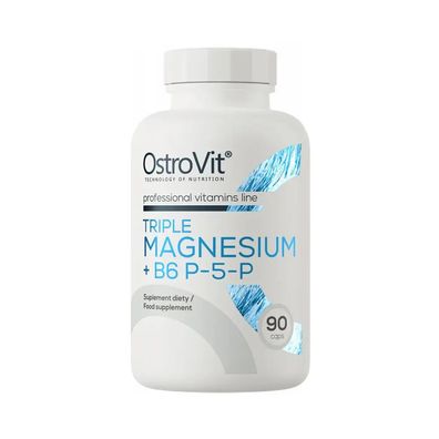 OstroVit Triple Magnesium + B6 P-5-P (90 Caps) Unflavoured