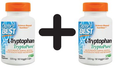 2 x Best L-Tryptophan featuring TryptoPure, 500mg - 90 vcaps