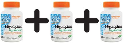 3 x Best L-Tryptophan featuring TryptoPure, 500mg - 90 vcaps