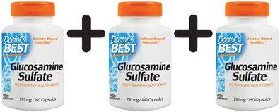 3 x Glucosamine Sulfate, 750mg - 180 caps