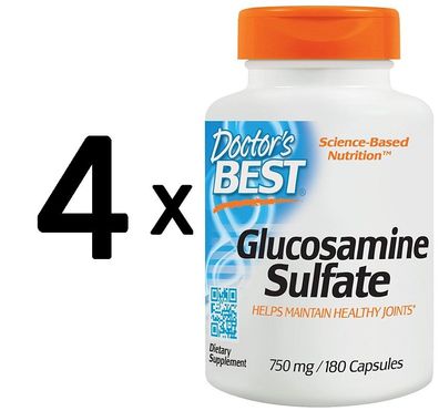 4 x Glucosamine Sulfate, 750mg - 180 caps