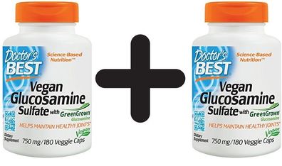 2 x Vegan Glucosamine Sulfate with GreenGrown, 750mg - 180 vcaps