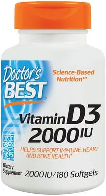 Vitamin D3, 2000 IU - 180 softgels