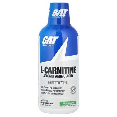 L-Carnitine 3000 Liquid, Green Apple - 473 ml