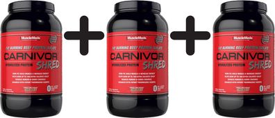 3 x MuscleMeds Carnivor Shred, Chocolate - 1036g