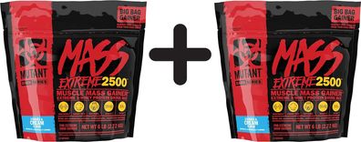2 x Mutant Mutant Mass Extreme 2500, Cookies & Cream - 2720g