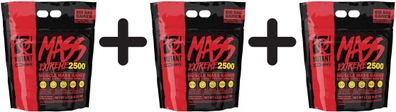 3 x Mutant Mass Extreme 2500, Jacked Berry Blast - 5450g