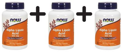 3 x Alpha Lipolic Acid, 100mg with Vitamins C & E - 120 vcaps