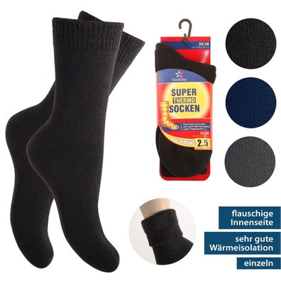 1 Paar Damen Super-Thermosocke "Die Wärmste" 35/38 schwarz anthrazit