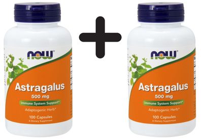 2 x NOW Foods Astragalus, 500 mg - 100 caps