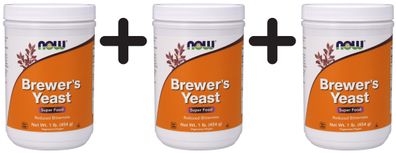 3 x NOW Foods Brewer's Yeast, Powder - 454g