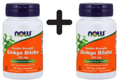 2 x Ginkgo Biloba Double Strength, 120mg - 50 vcaps