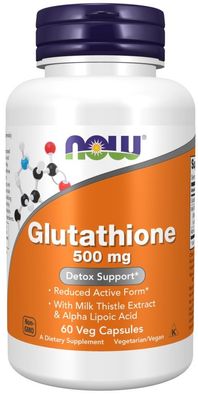 Glutathione, 500mg with Milk Thistle Extract & Alpha Lipoic Acid - 60 vcaps