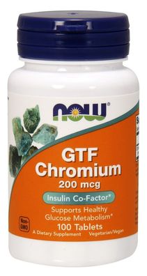 GTF Chromium, 200mcg - 100 tablets