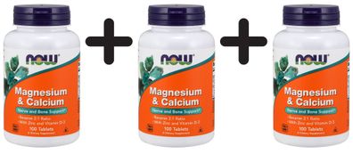 3 x Magnesium & Calcium with Zinc and Vitamin D3 - 100 tablets