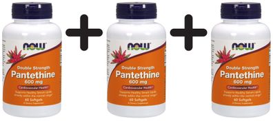 3 x Pantethine, 600mg Double Strength - 60 softgels