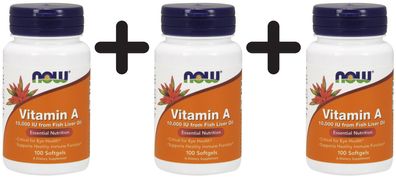 3 x Vitamin A, 10000 IU - 100 softgels