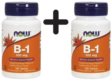 2 x Vitamin B-1 Thiamine, 100mg - 100 tabs