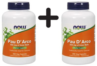 2 x Pau D'Arco, 500mg - 250 vcaps