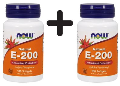 2 x Vitamin E-200, Natural - 100 softgels