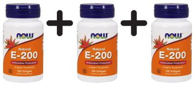 3 x Vitamin E-200, Natural - 100 softgels