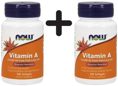 2 x Vitamin A, 10000 IU - 100 softgels