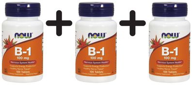 3 x Vitamin B-1 Thiamine, 100mg - 100 tabs