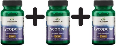 3 x Swanson Lycopene, 10mg - 120 softgels